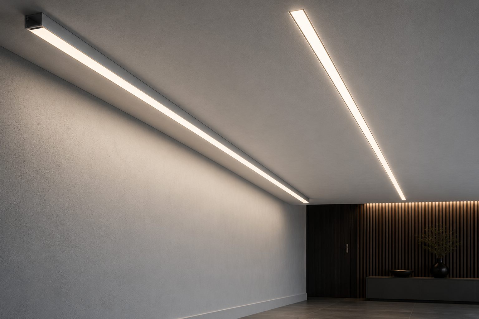 Difuzor AL profilu SF-8 V45 2m - příklad instalace v profilu s LED páskem